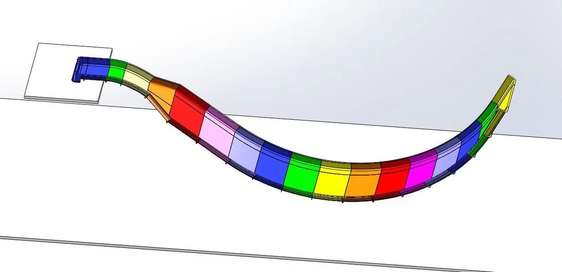 5-60 jaar oud U-vorm waterglijbaan Grote Mutilcolor boemerang waterglijbaan